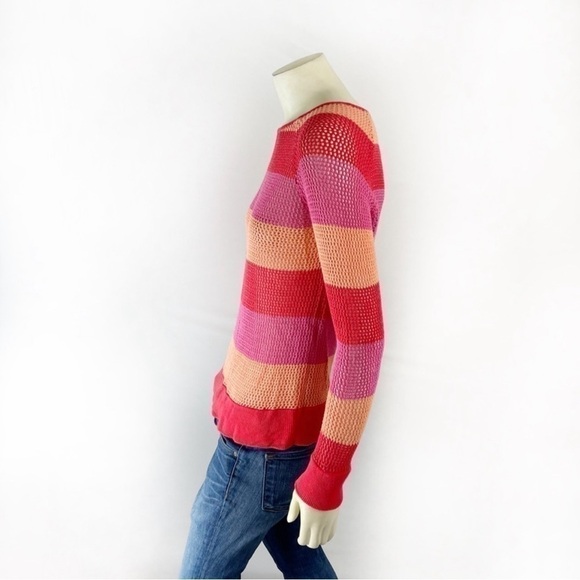 525 America knitted colorful stripped sweater size M - Picture 4 of 7